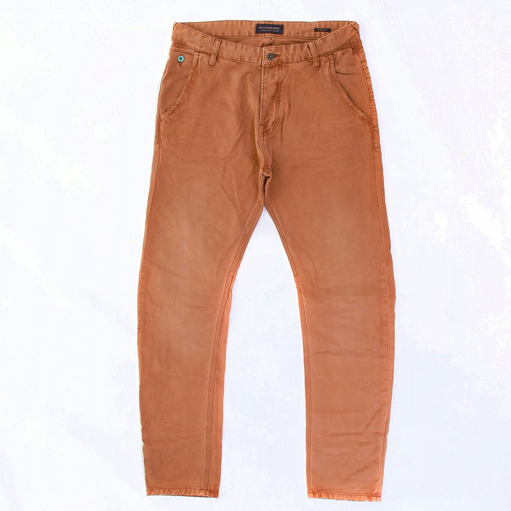 Mailer Washed Rust Coloured Loose Taper Fit Denim Jeans