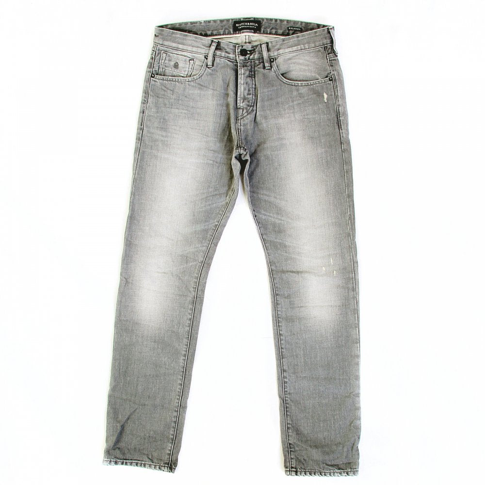 Ralston Grey Washed Slim Fit Worn Finish Denim Jeans
