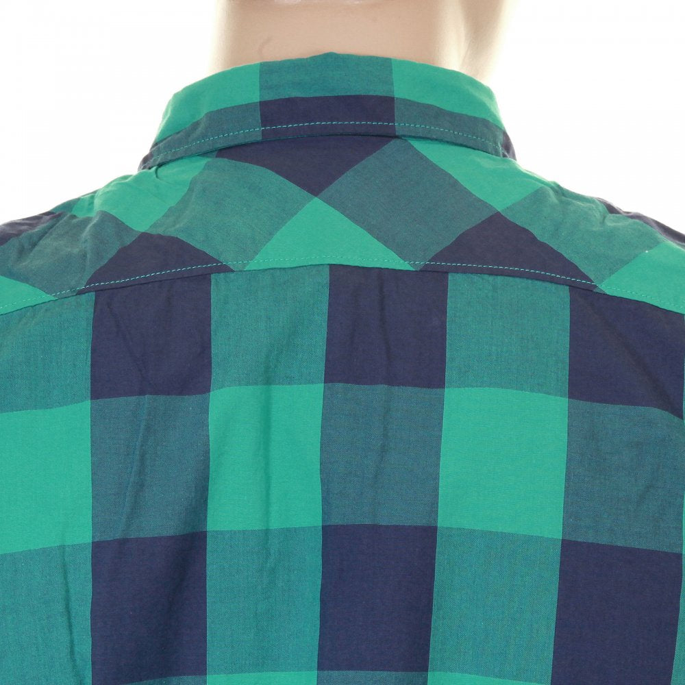 Mens Green and Blue Big Check Cotton Long Sleeve Regular Fit Shirt