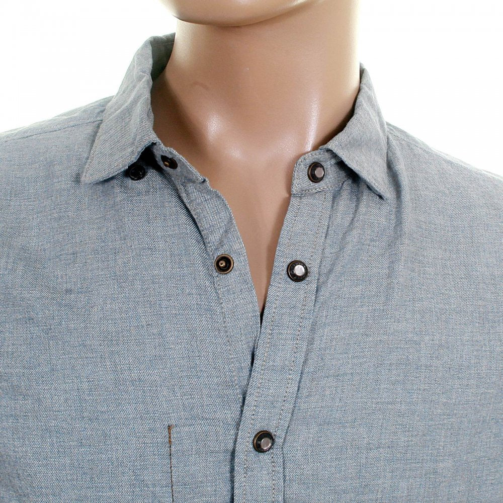 Blue Soft Cotton Long Sleeve Regular Fit Button Down Soft Collar Shirt