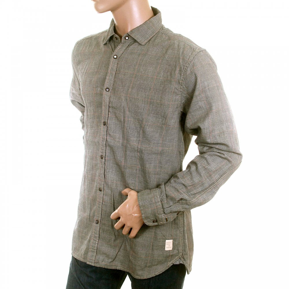 Grey Cotton Long Sleeve Regular Fit Button down Soft Collar Shirt