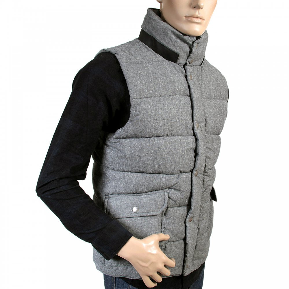 Zipped Grey Blue Marl Regular Fit Padded Gilet