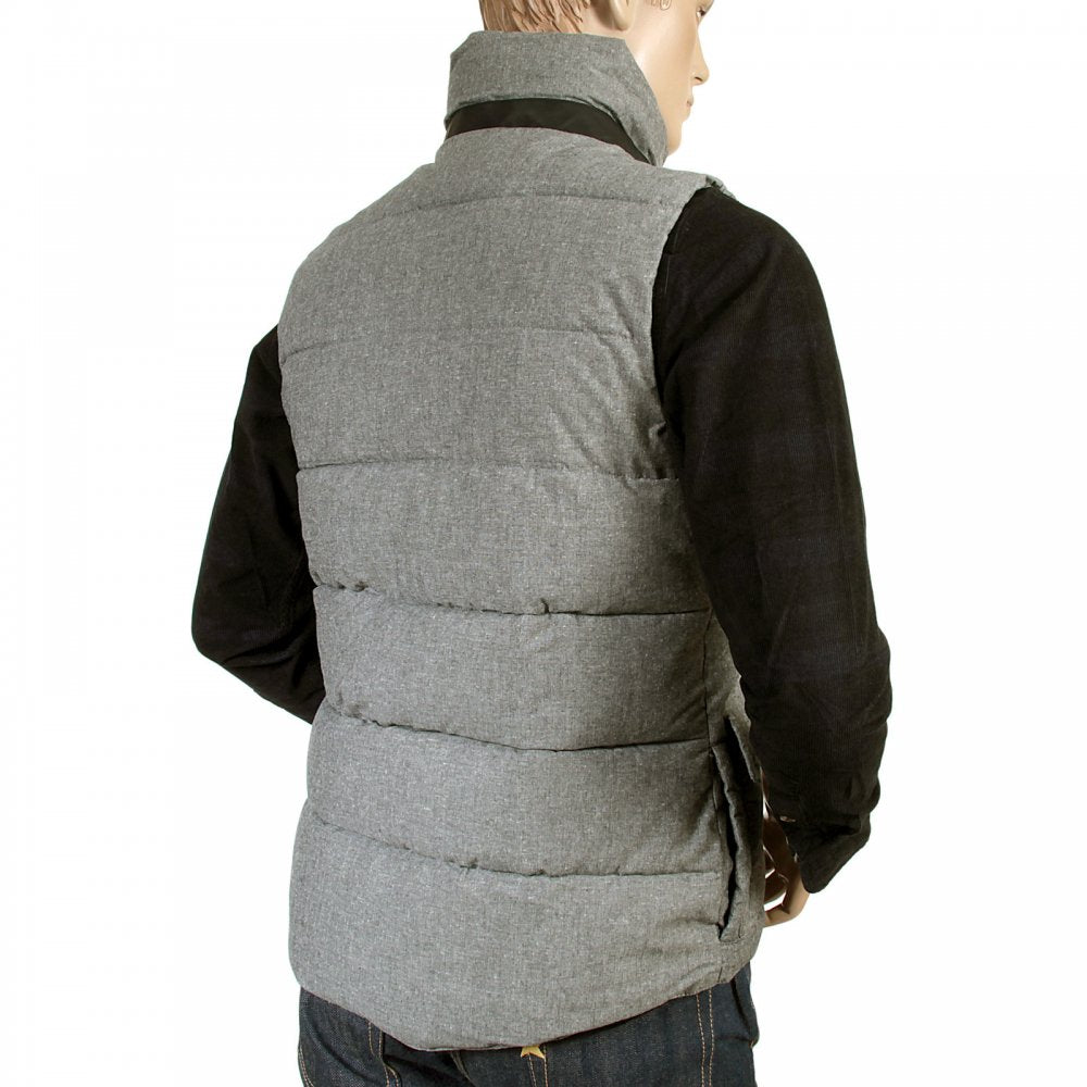Zipped Grey Blue Marl Regular Fit Padded Gilet