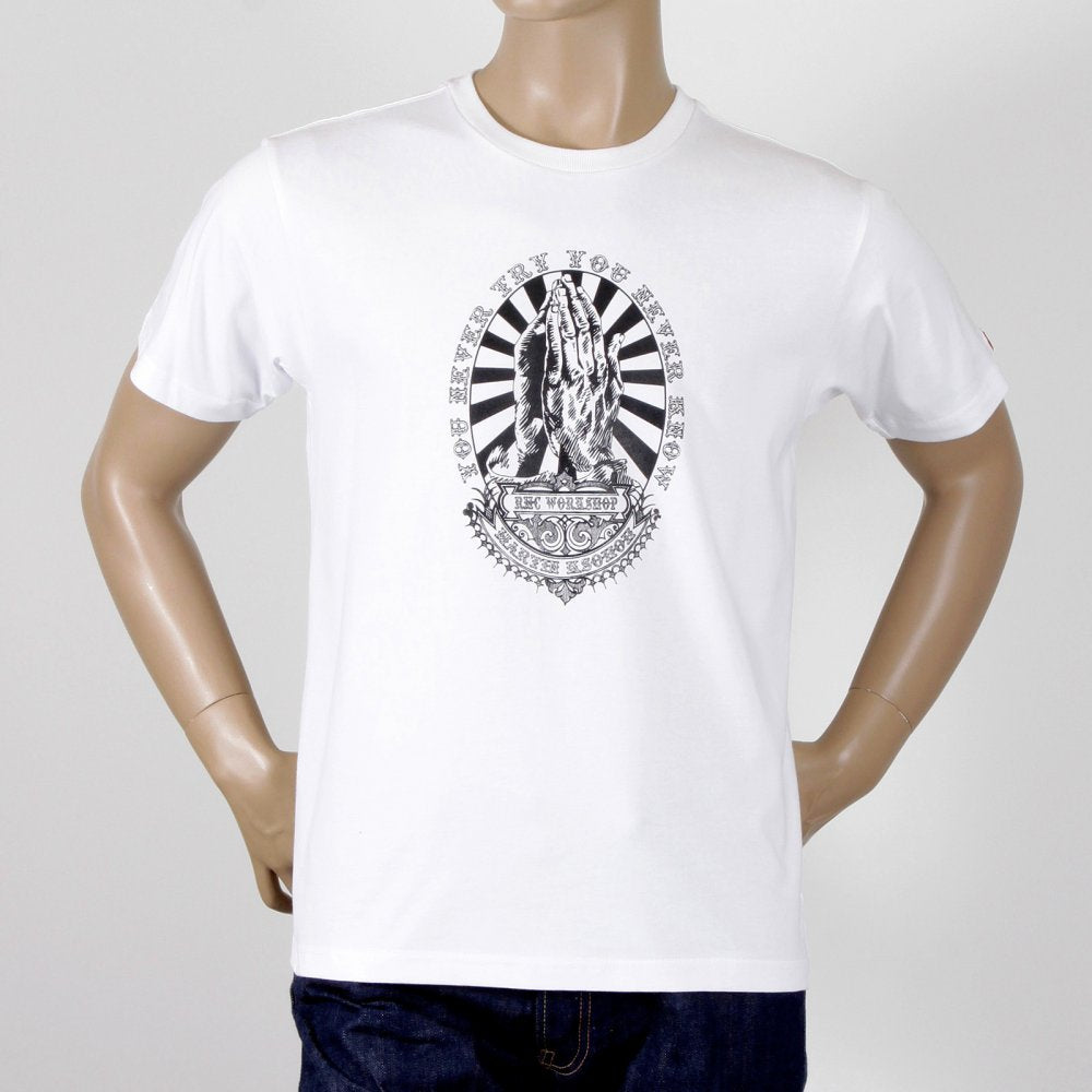 White crew neck short sleeve regular fit t-shirt