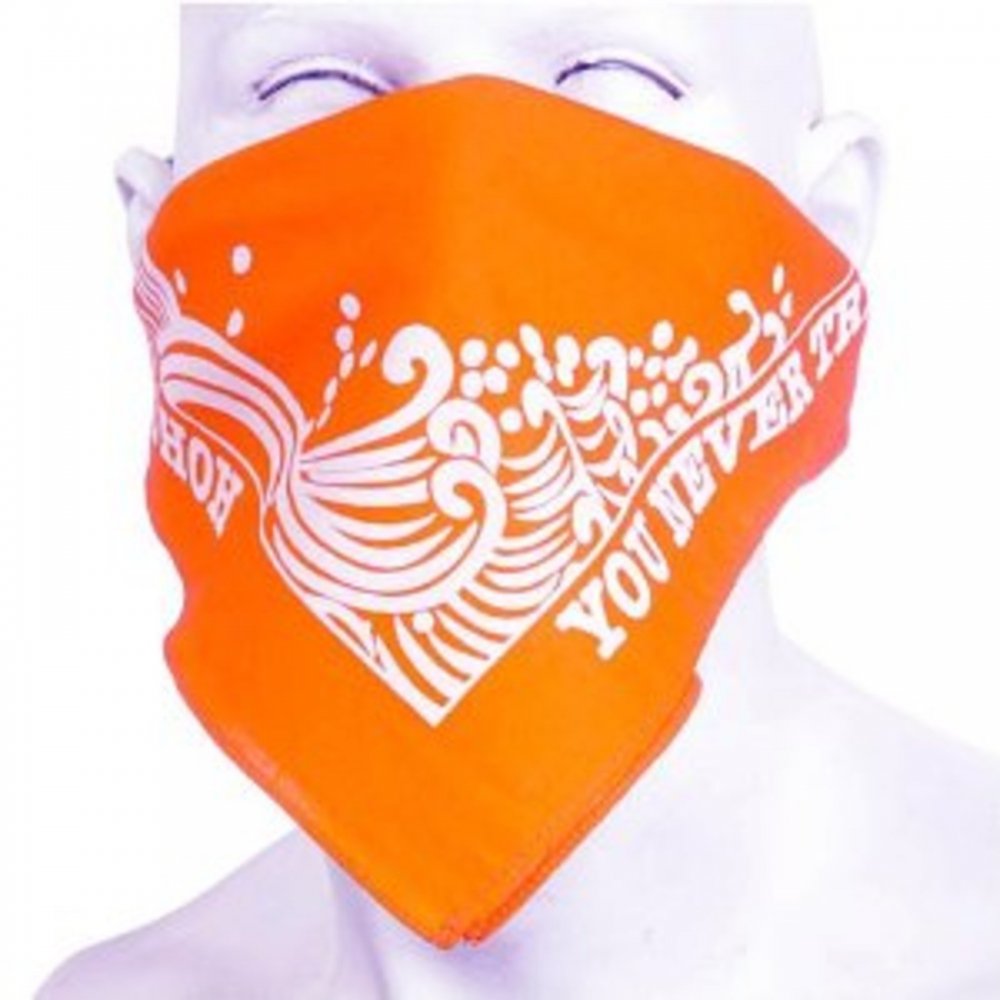 Cotton Orange bandana with printed signature