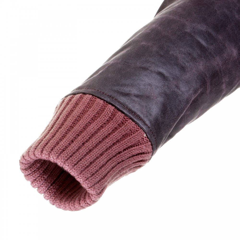 Claret cord and plather jacket with corded body variegated sleeves