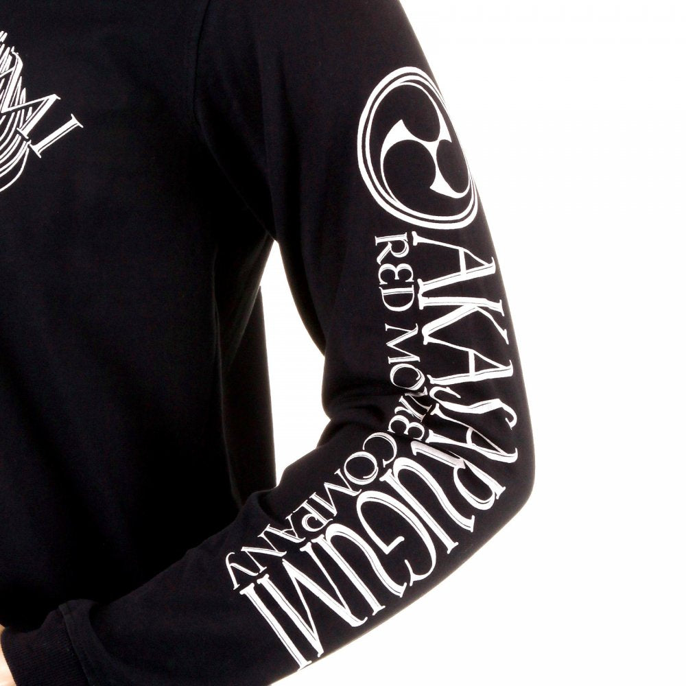 Black crew neck long sleeve regular fit t-shirt