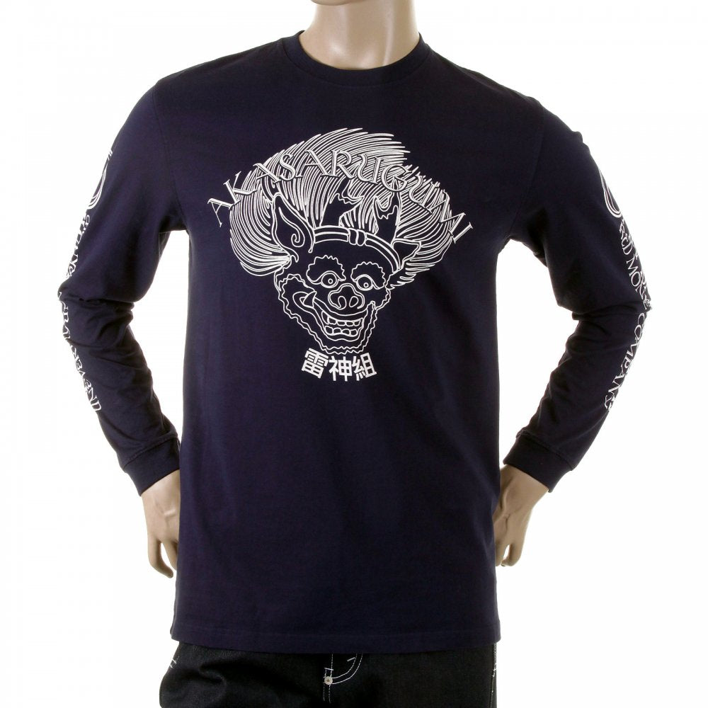 Navy crew neck long sleeve regular fit t-shirt