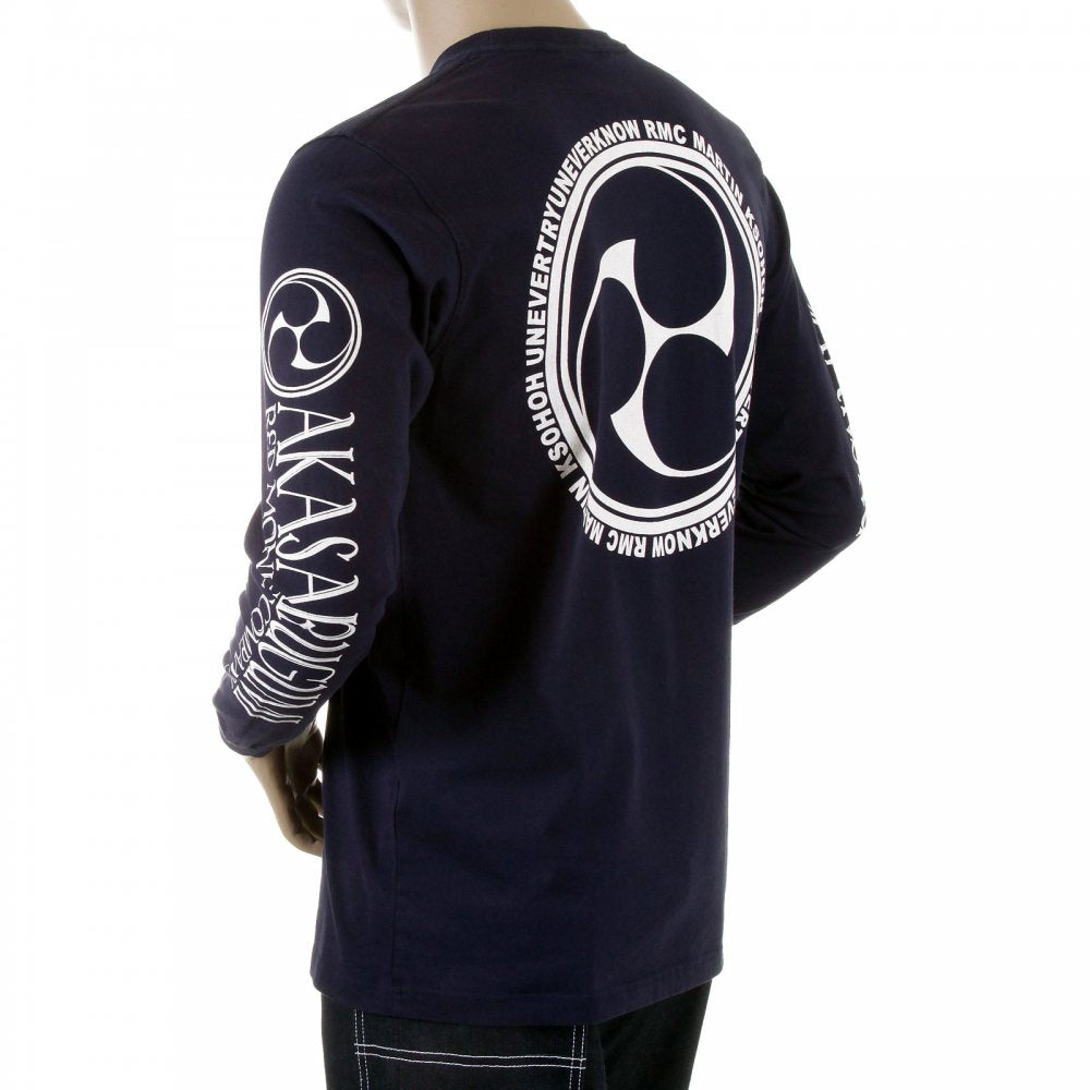 Navy crew neck long sleeve regular fit t-shirt