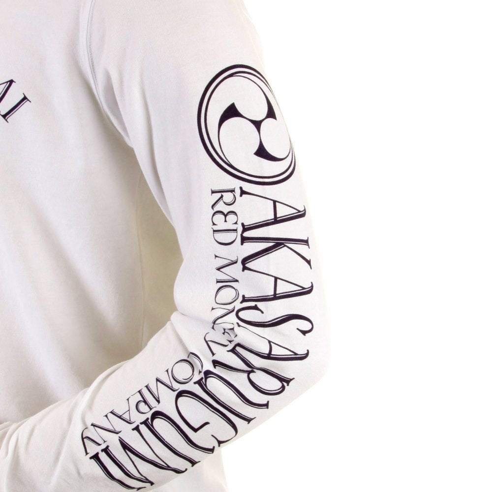 White crew neck long sleeve regular fit t-shirt