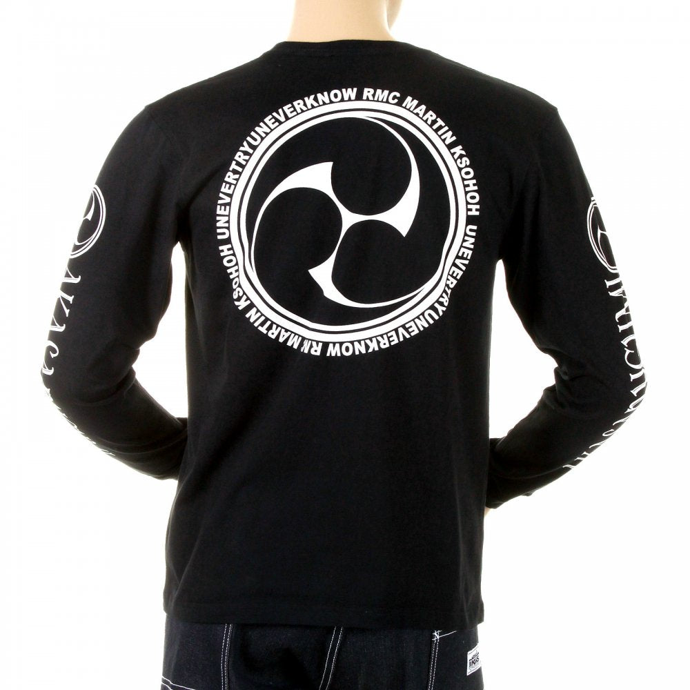 Black crew neck long sleeve regular fit t-shirt