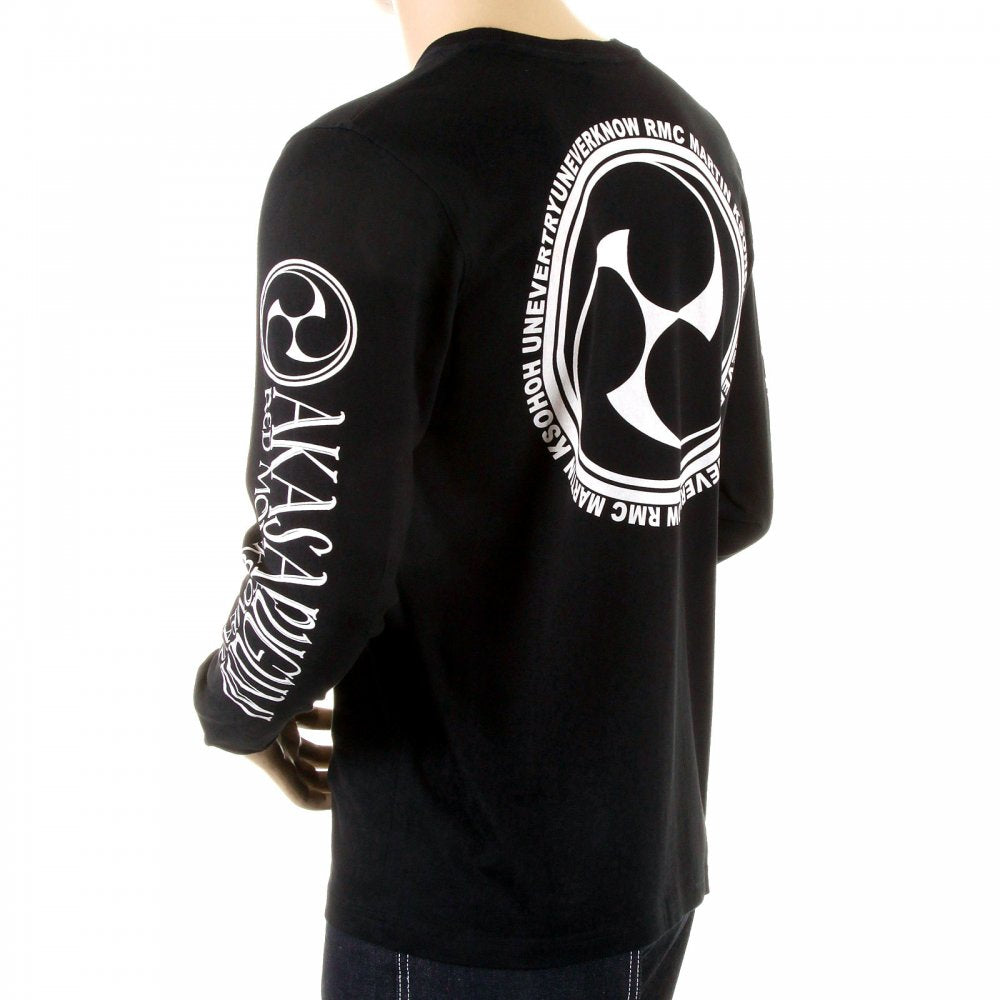 Black crew neck long sleeve regular fit t-shirt