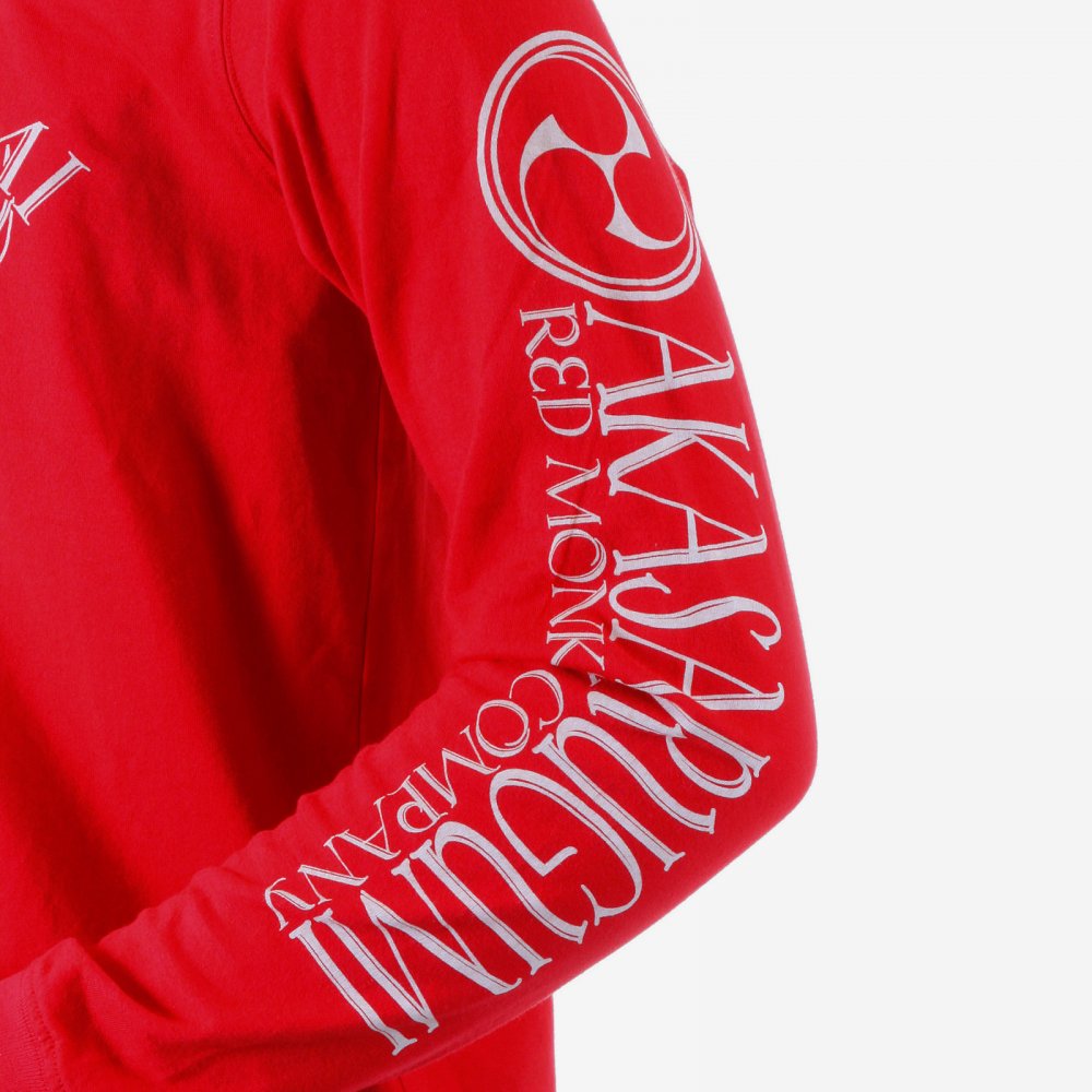 Red crew neck long sleeve regular fit t-shirt