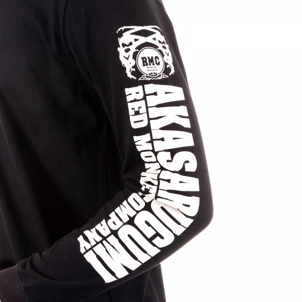 Black crew neck long sleeve regular fit t-shirt