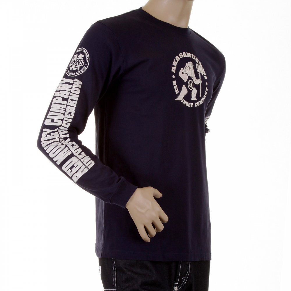 Navy crew neck long sleeve regular fit t-shirt
