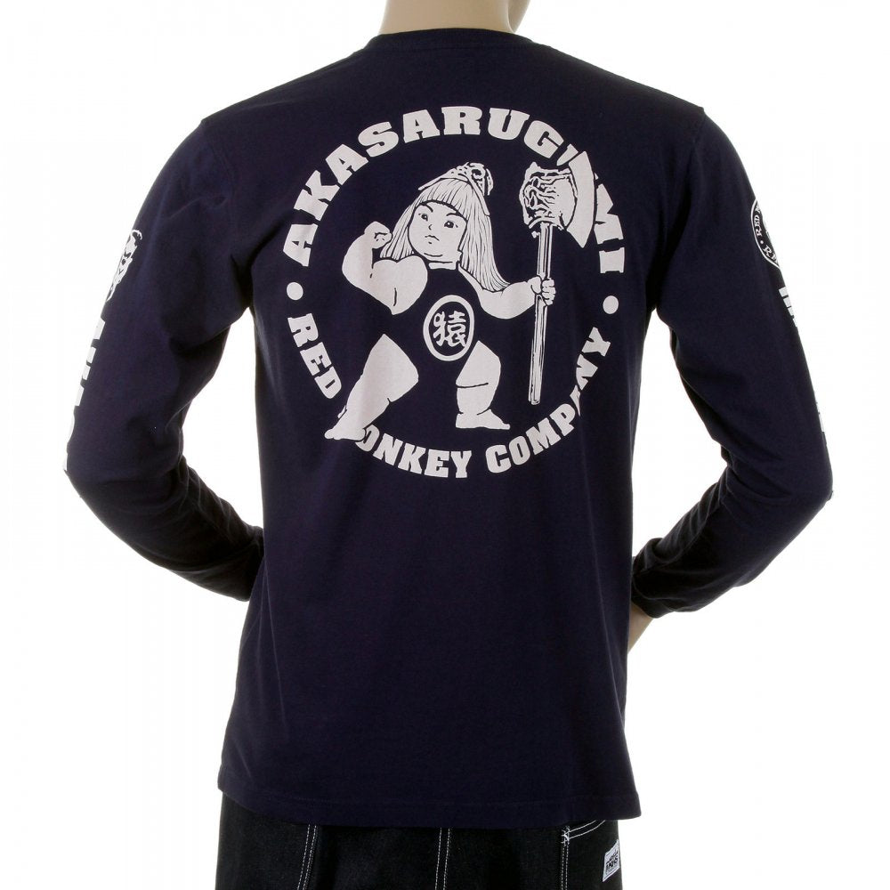 Navy crew neck long sleeve regular fit t-shirt