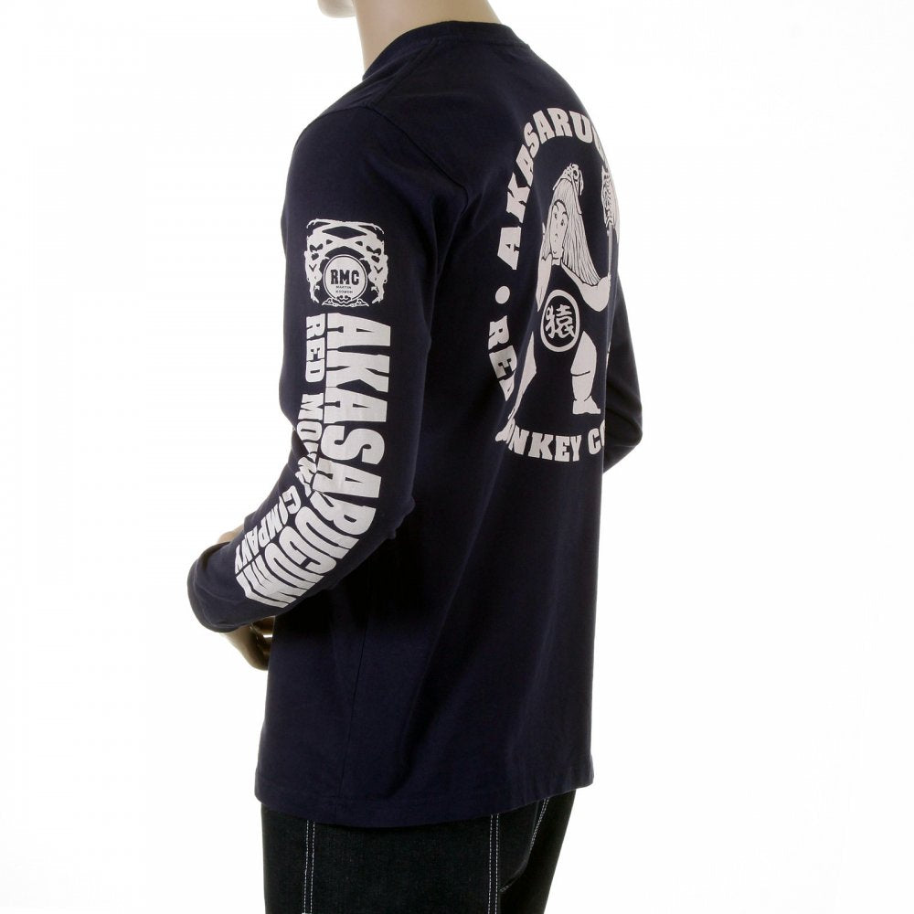 Navy crew neck long sleeve regular fit t-shirt