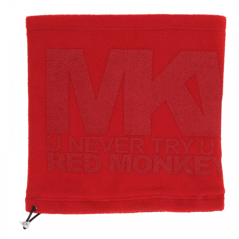 Red Fleece Reversible Head and Neck Warmer Snood Scarf