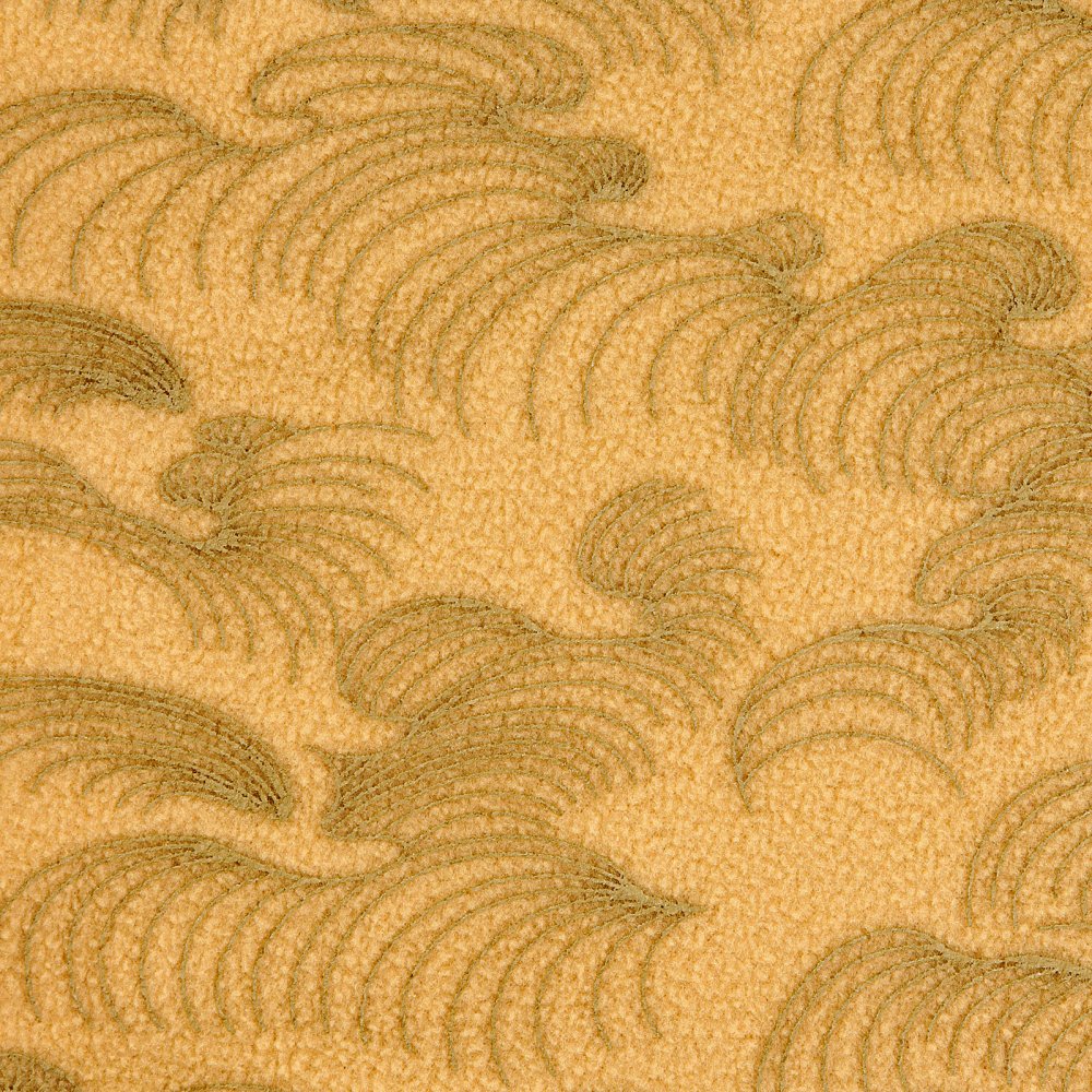 Latte Fleece Neck Warmer Snood with Tsunami Wave Embroidery