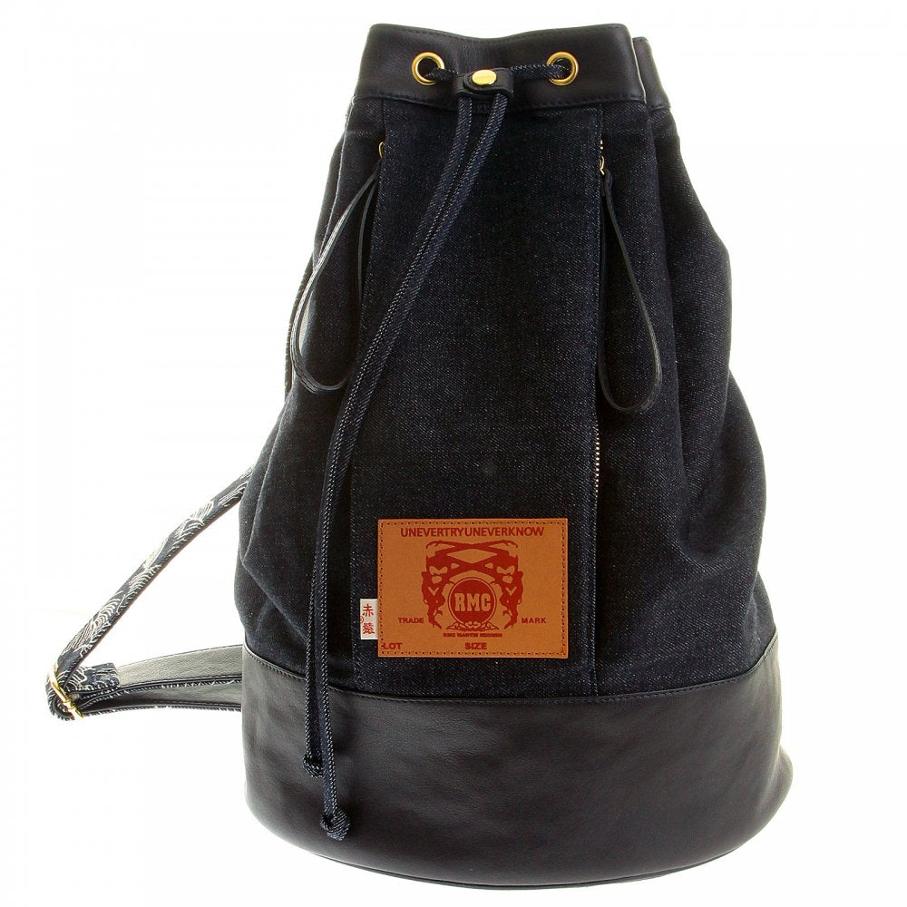 Mens/Unisex Denim with Leather Duffle Bag