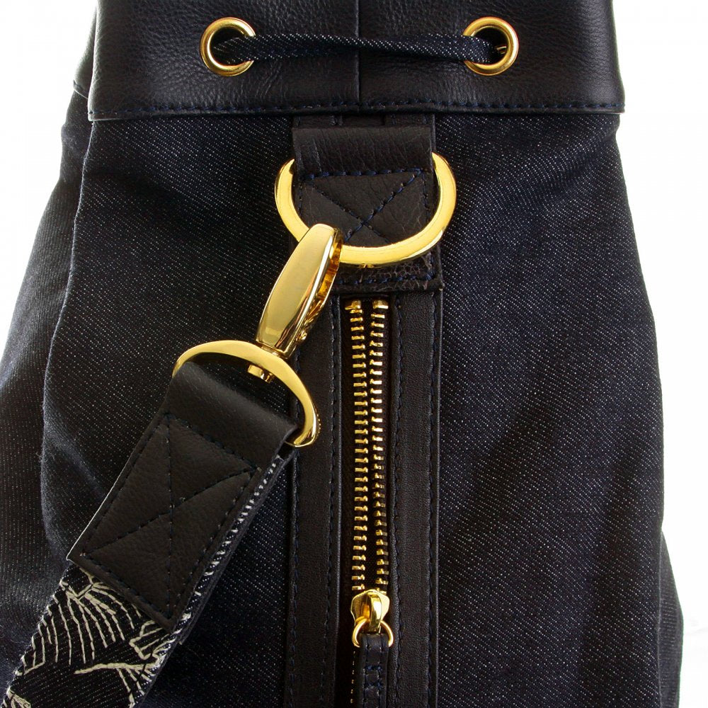 Mens/Unisex Denim with Leather Duffle Bag