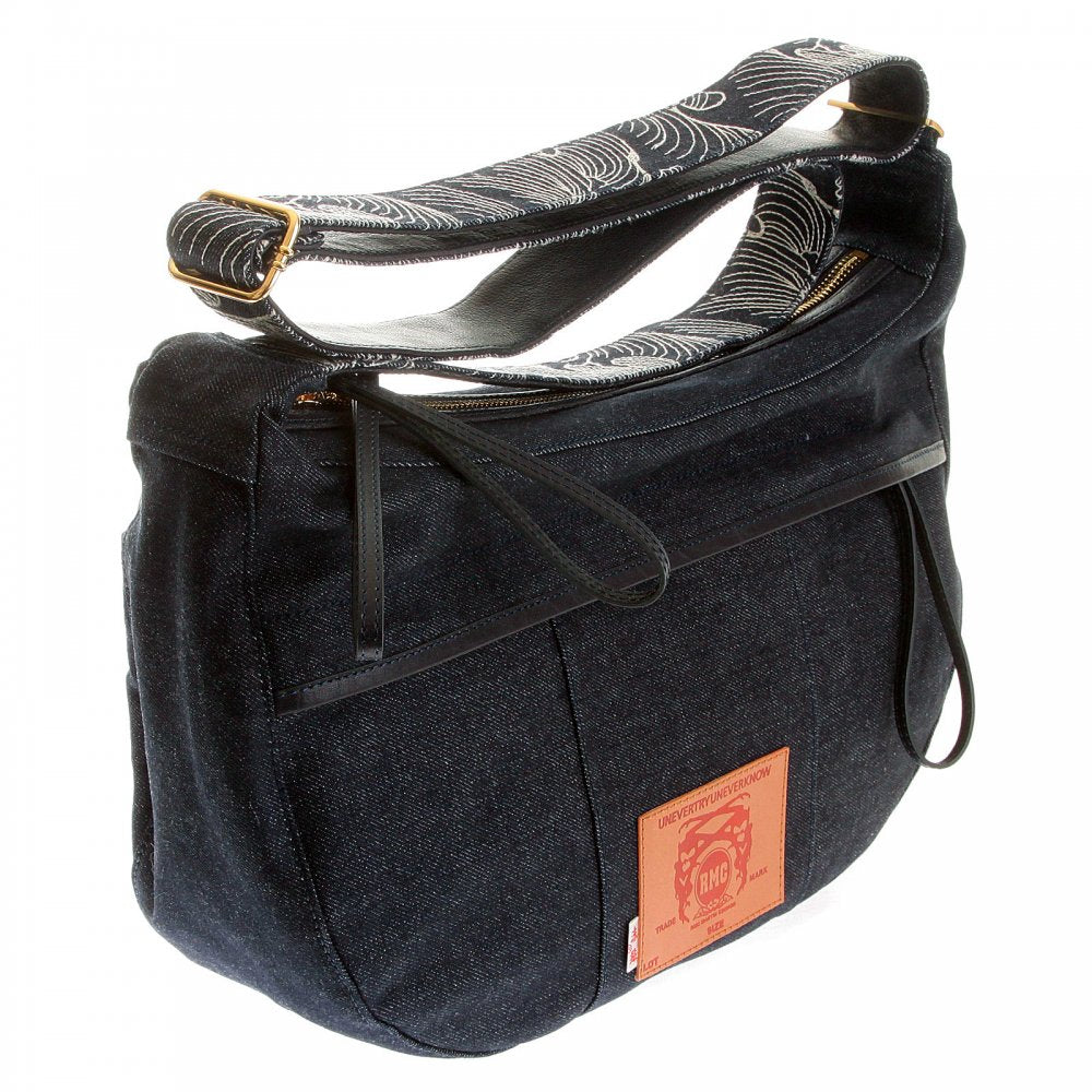 Mens/Unisex Denim with Leather Shoulder Bag
