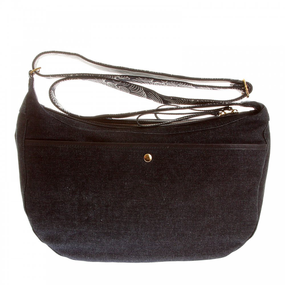 Mens/Unisex Denim with Leather Shoulder Bag