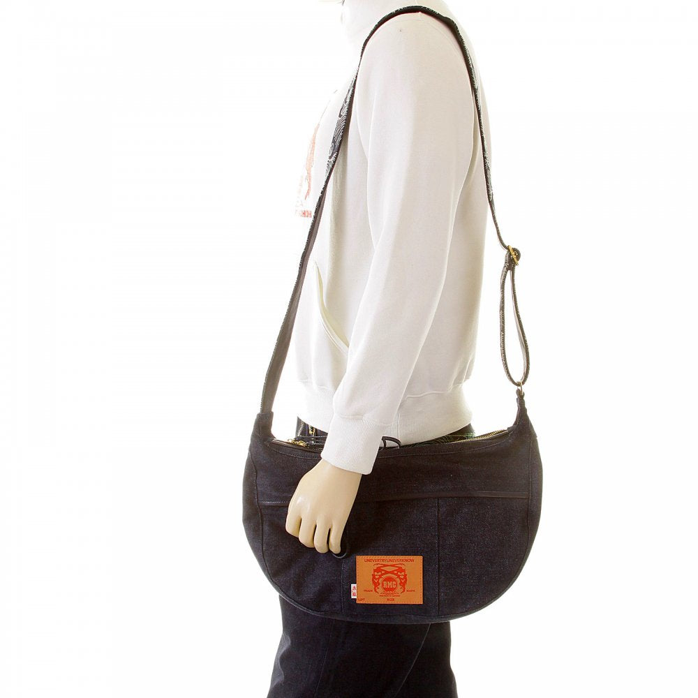 Mens/Unisex Denim with Leather Shoulder Bag