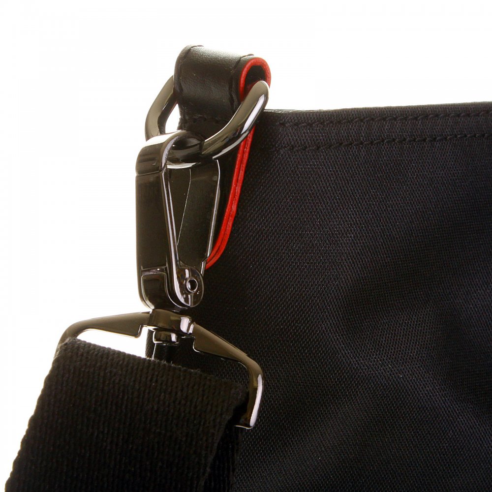 Mens Unisex Black Nylon Leather Shopper Bag