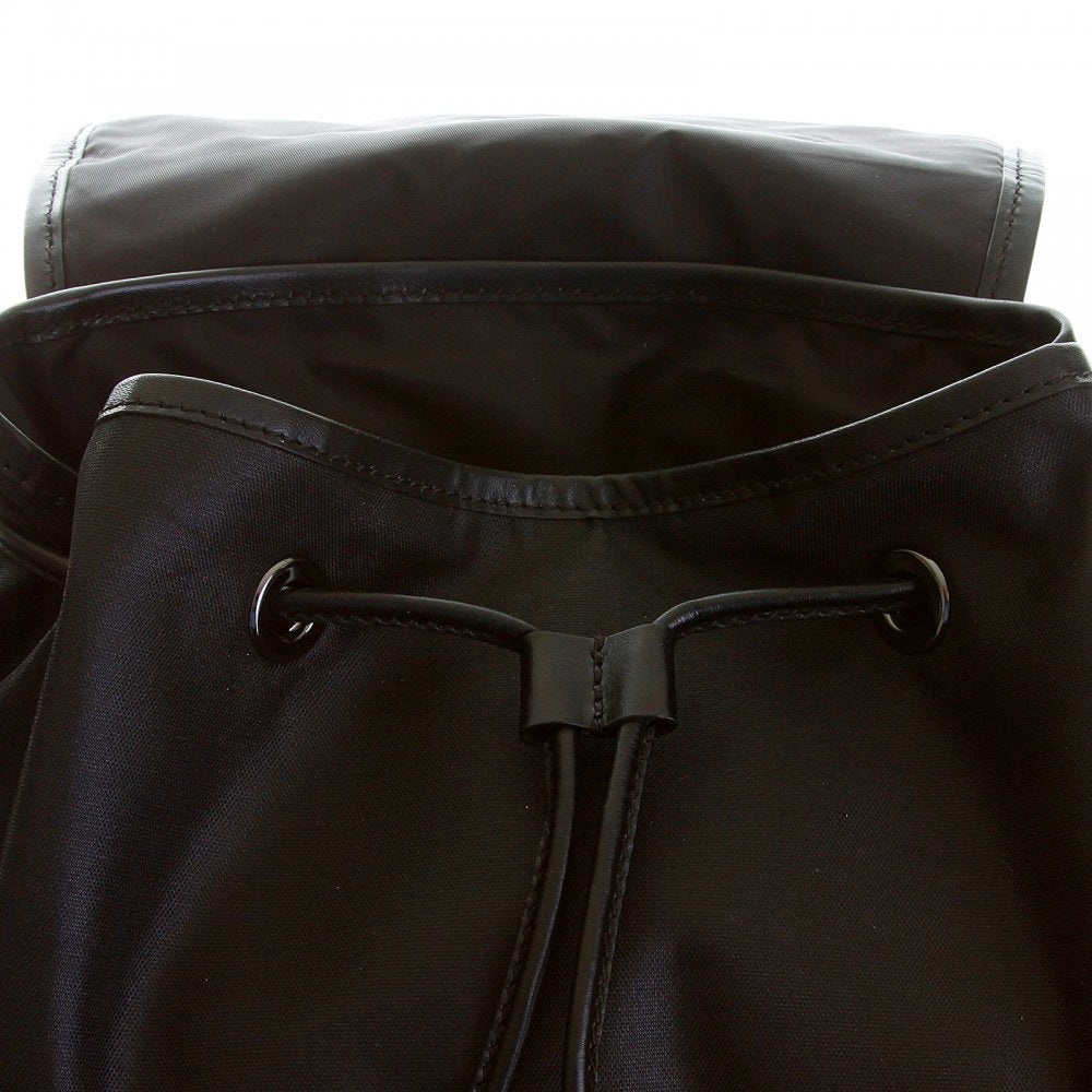 Mens/Unisex Black Nylon with Leather Backpack