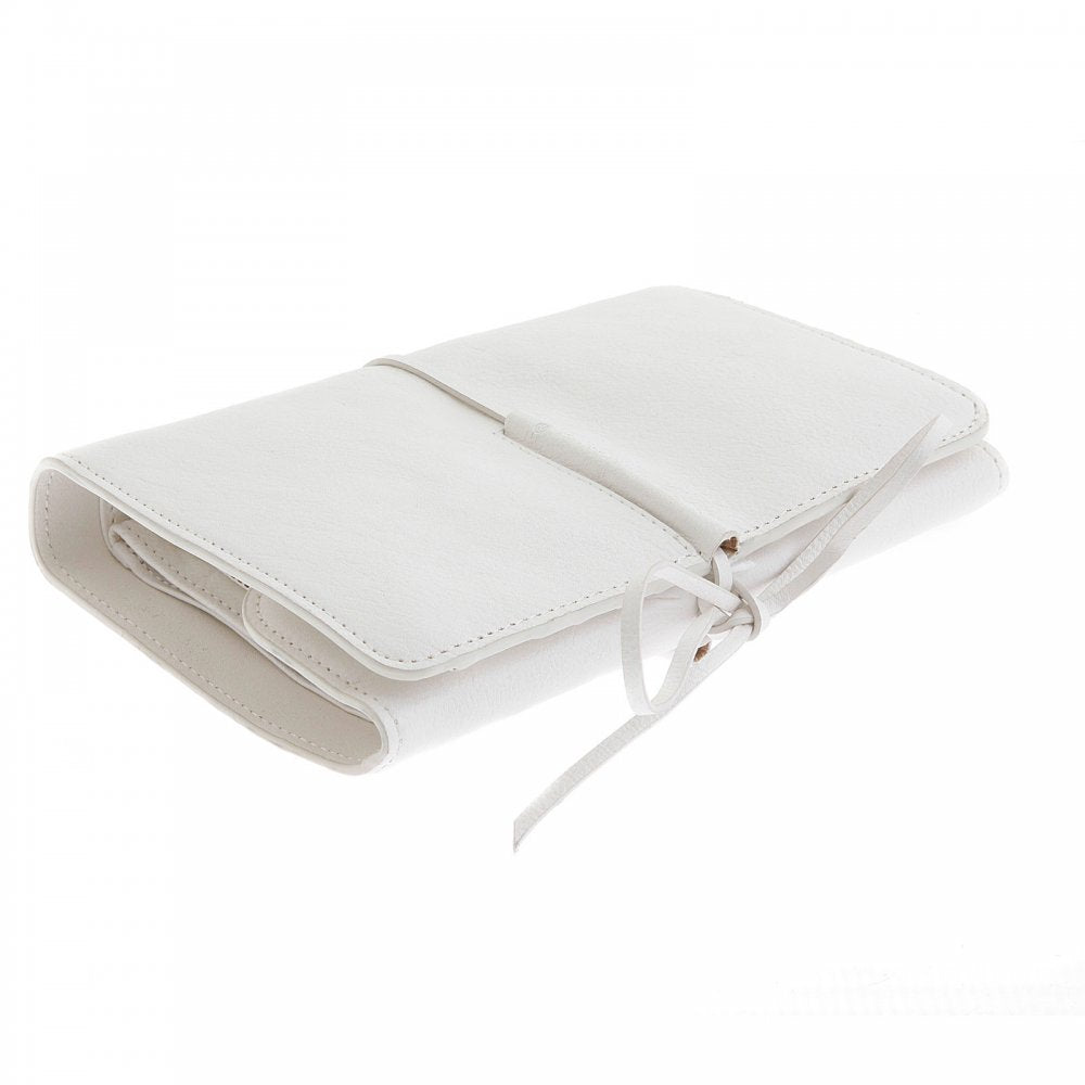 White Leather Bill Fold Credit Card Leather Wallet