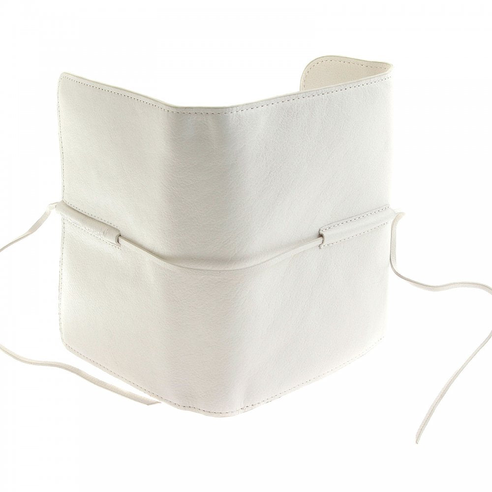 White Leather Bill Fold Credit Card Leather Wallet