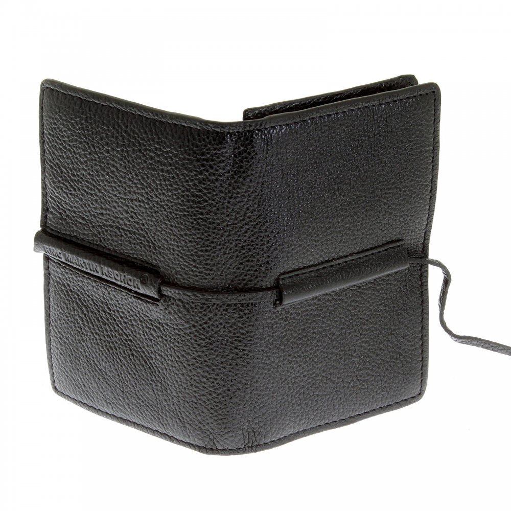 Mens Black Grain Leather Card Holder Wallet