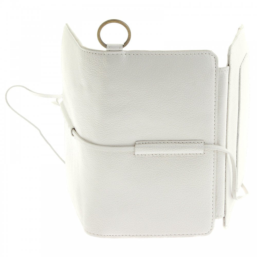 Mens White Leather 3 Fold Credit Card Wallet