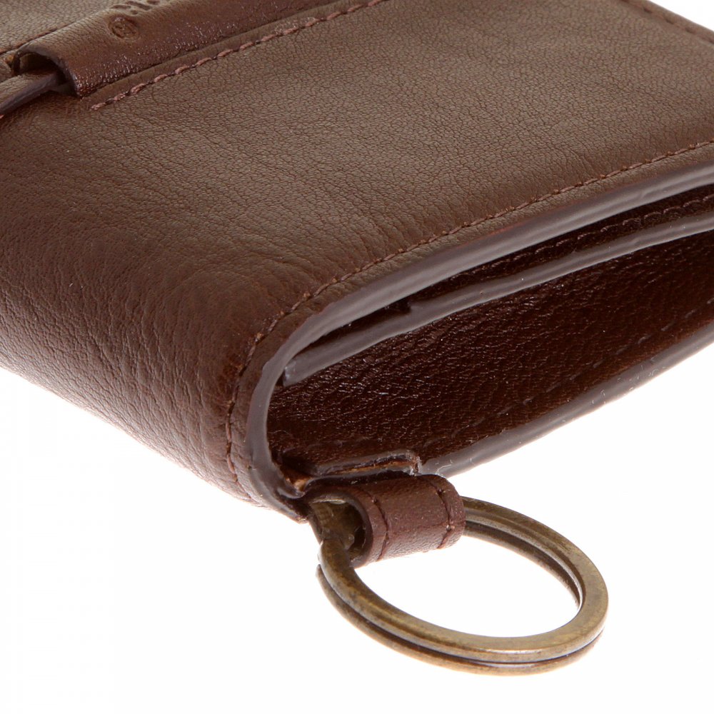 Mens Brown Grain Leather Wallet with Shoe Lace Tie Closure