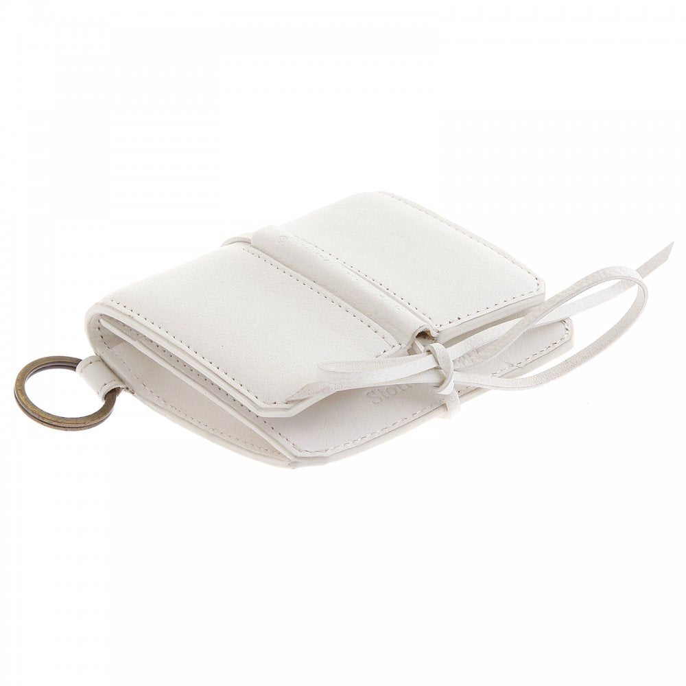 Mens White Grain Leather Pouch Wallet