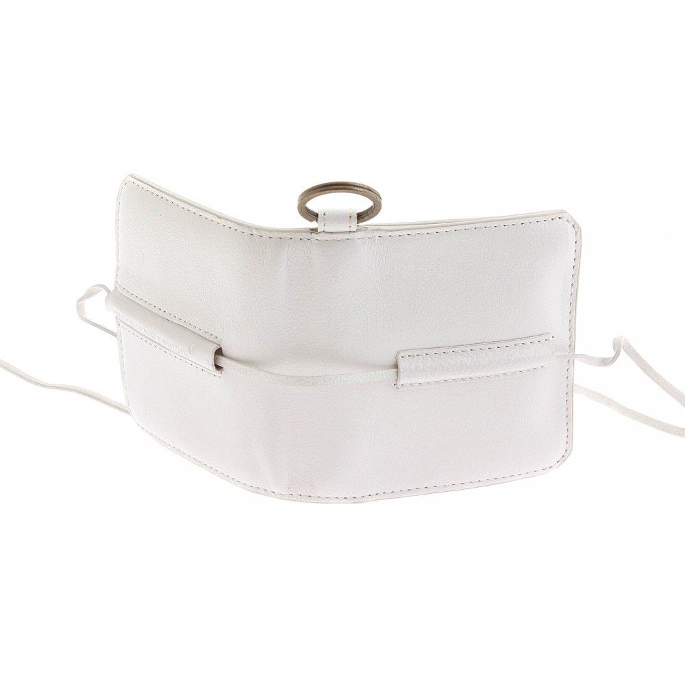 Mens White Grain Leather Pouch Wallet