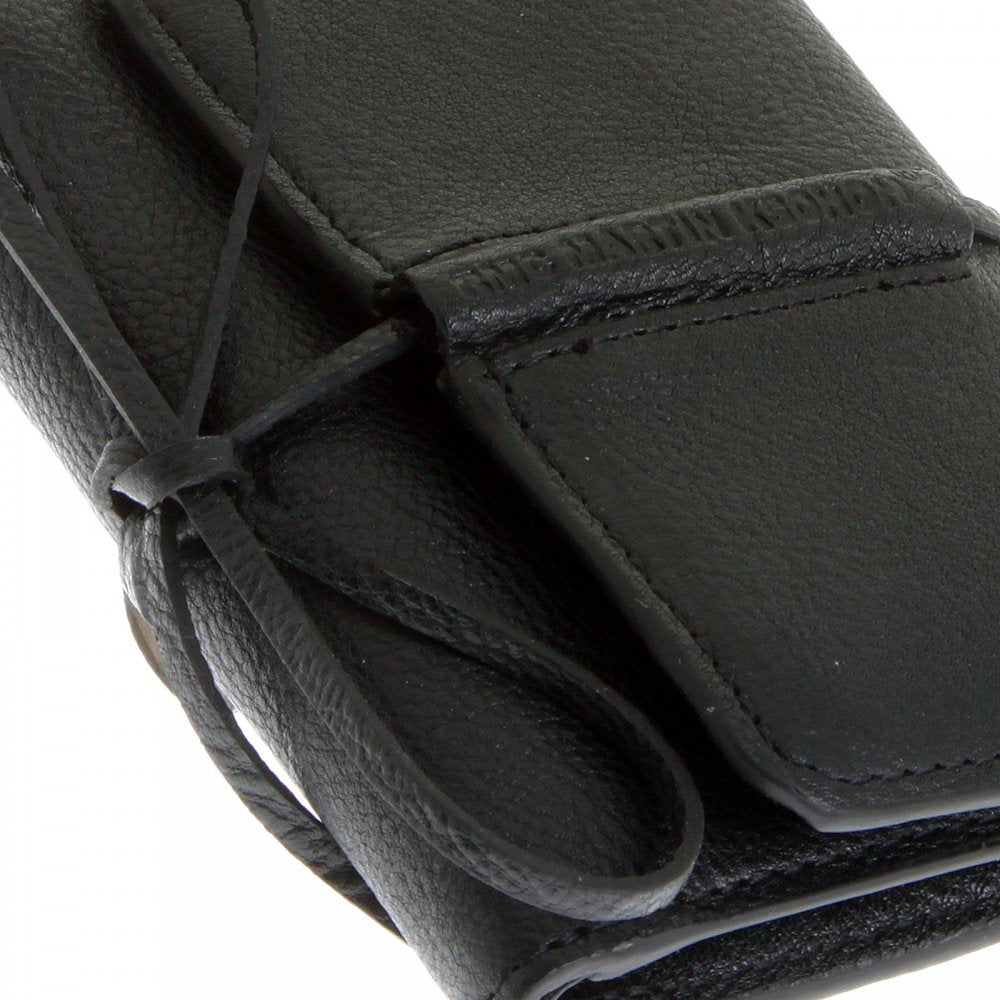 Mens Black Leather 3 Fold Credit Card Mini Wallet
