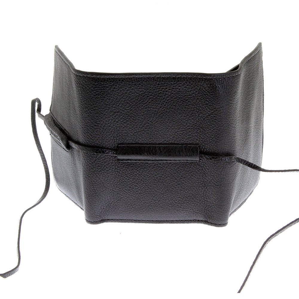 Mens Black Leather 3 Fold Credit Card Mini Wallet