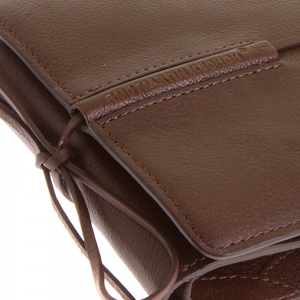 Mens Brown Leather 3 Fold Credit Card & Coin Pouch Landscape Wallet