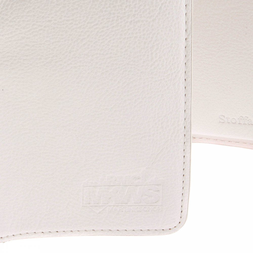 Mens White Leather 3 Fold Credit Card & Coin Pouch Portrait Wallet