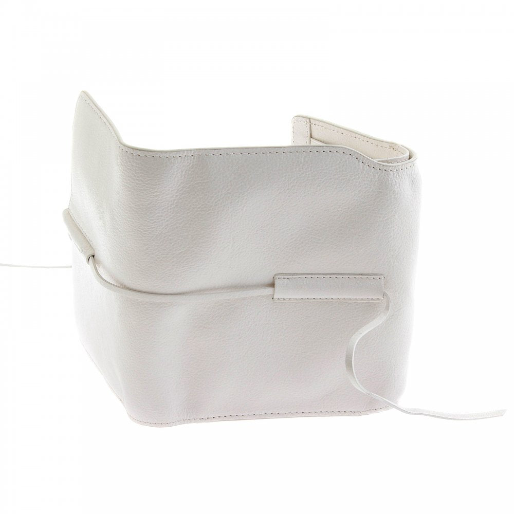 Mens White Leather 3 Fold Credit Card & Coin Pouch Portrait Wallet