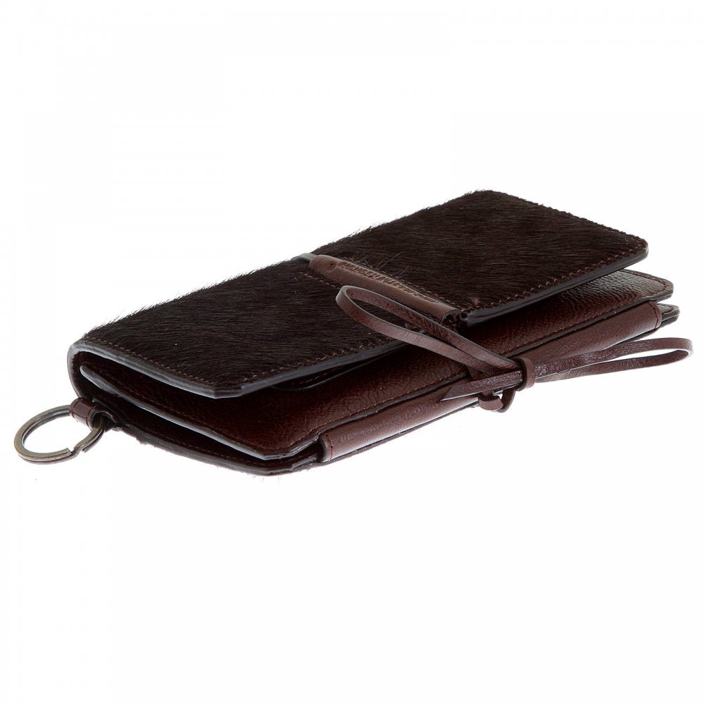 Mens Brown Leather/Horse Hair 3 Fold Credit Card Wallet