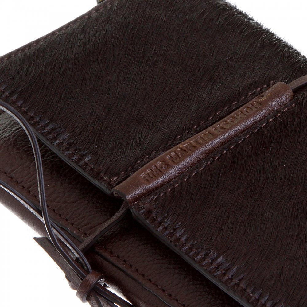 Mens Brown Leather/Horse Hair 3 Fold Credit Card Wallet