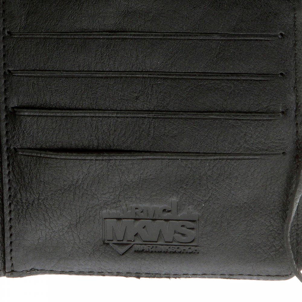 Mens Black Leather/Horse Hair Wallet with Shoe Lace Tie Closure