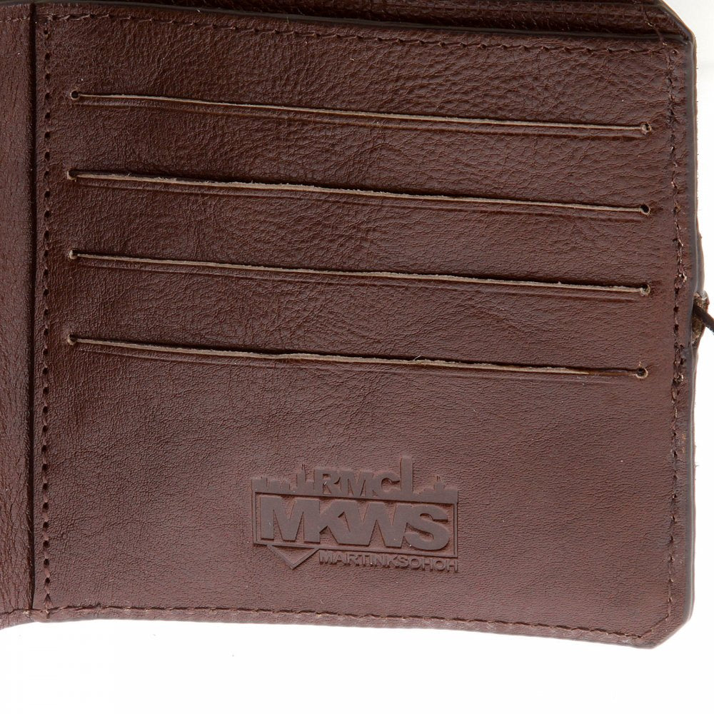 Mens Brown Leather/Horse Hair Wallet with Shoe Lace Tie Closure