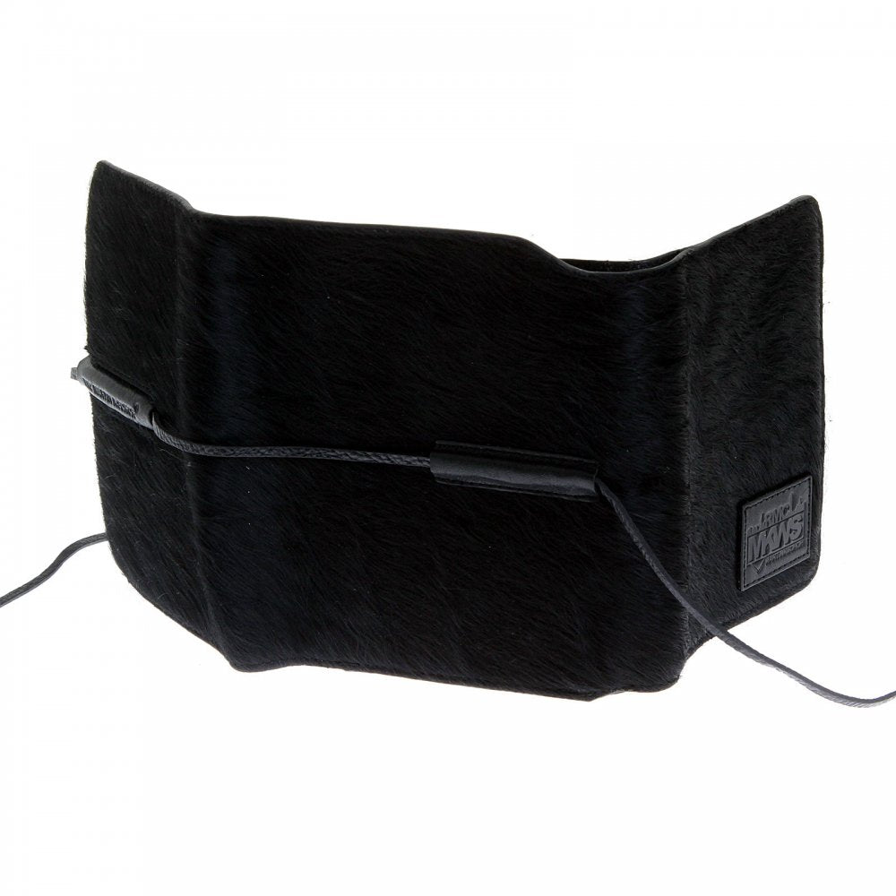 Mens Black Leather/Horse Hair 3 Fold Credit Card & Coin Pouch Portrait Wallet