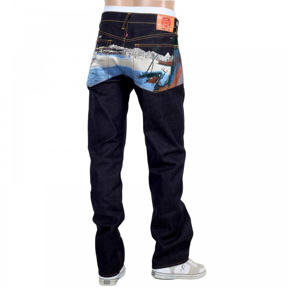 Toyo Story Fisherman Dark Indigo Vintage Cut Raw Selvedge Denim Jeans for Men