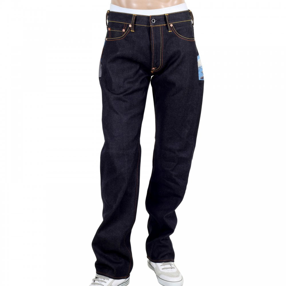 Toyo Story Fisherman Dark Indigo Vintage Cut Raw Selvedge Denim Jeans for Men