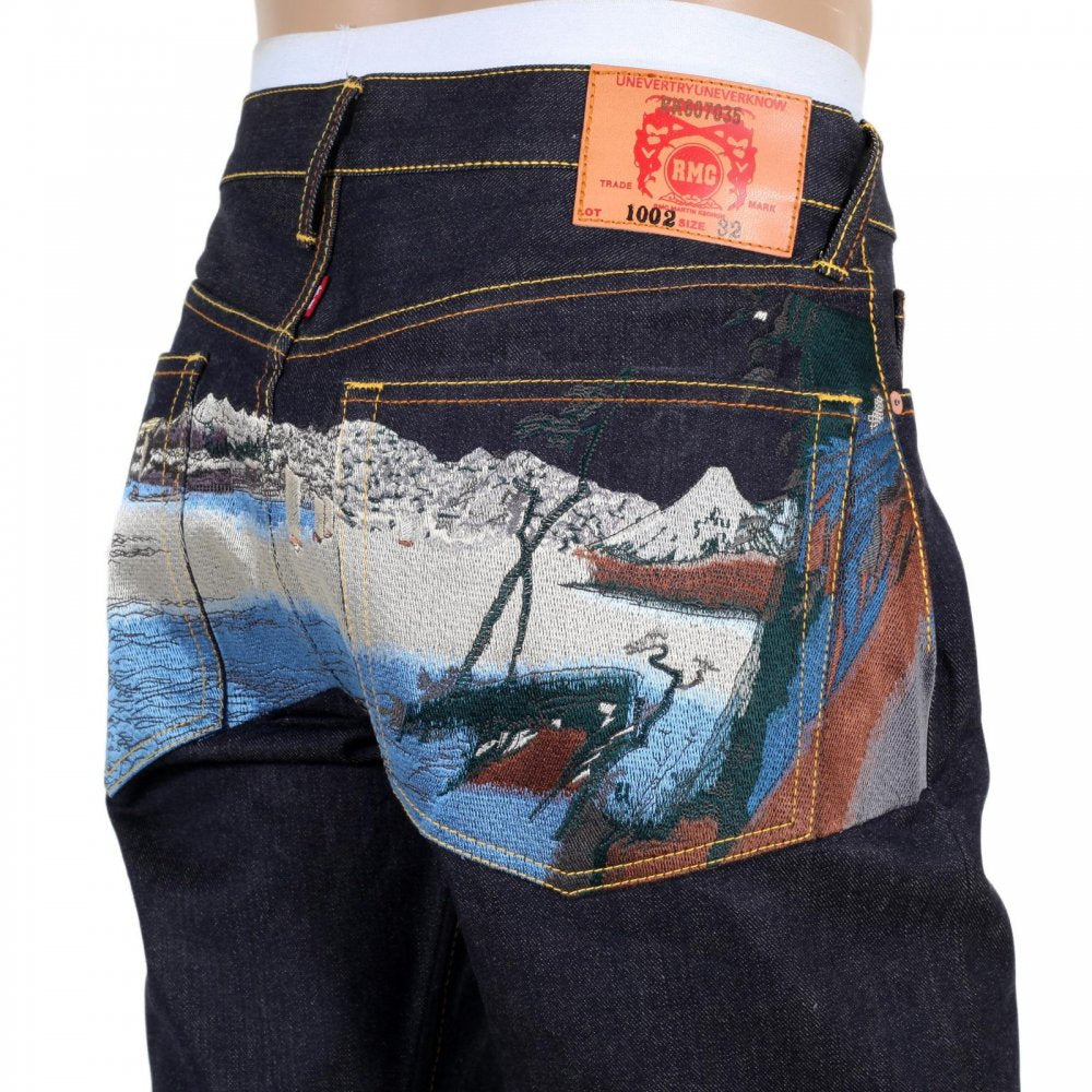 Toyo Story Fisherman Dark Indigo Vintage Cut Raw Selvedge Denim Jeans for Men